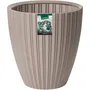 Garden ID Pot de fleurs Fancy, pot de jardin durable en plastique recyclé, résistant au gel et aux UV, 40 x 42 cm, couleur taupe, pour intérieur et extérieur
