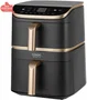 Cosori Turbo Tower Pro Smart Airfryer, Friteuse sans Huile à Double Cuve, 10.8L, 7 Programmes (Frire, Cuire, Griller, Rôtir), 2630W, Wi-Fi, Noir