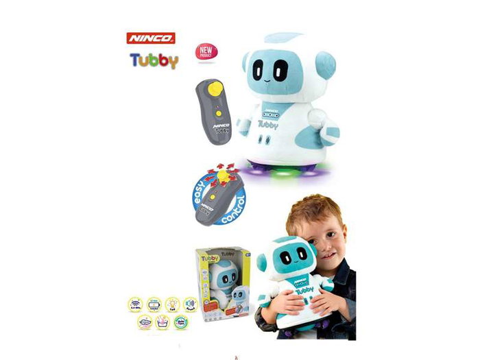 Ninco Robot radiocommandé Tubby Techbot avec lumière et son, 2.4 GHz, matériau doux, facile à conduire, pour enfants dès 3 ans