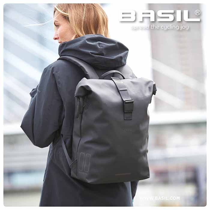 Basil Alforja Soho Nordlicht 17 L avec LED et réfléchissant noir