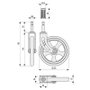 Q&Q Roue pivotante Camarena jante caoutchouc D105 EC Bronze Max.10kg avec fixation tige H123