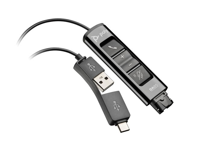 HP Adaptateur Poly DA85 USB vers Quick Disconnect Noir