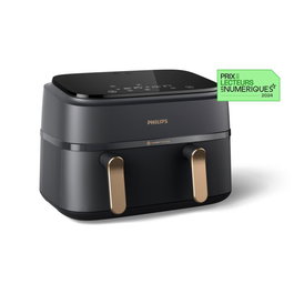 Philips Airfryer NA352/00 Dual Basket 9L 2750W Noir Cuivre | Friteuse à air sans huile