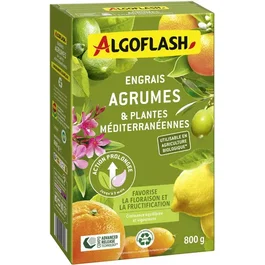 Algoflash Engrais pour Agrumes et Plantes Méditerranéennes 800 g - Nutrition Spécifique pour Jardin