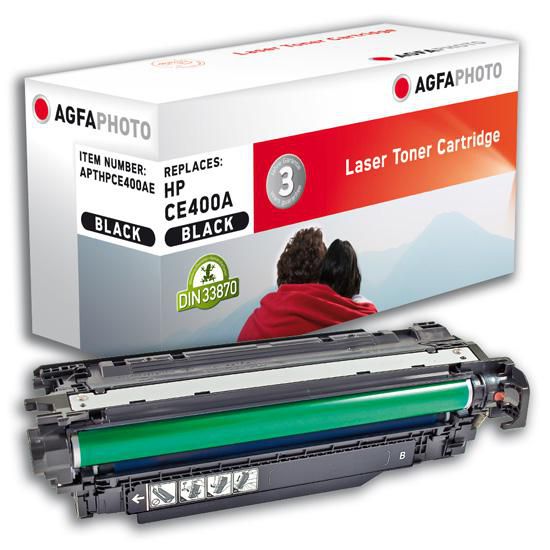 AgfaPhoto CE400A Cartouche de toner laser compatible pour imprimantes HP, capacité 5500 pages AgfaPhoto CE400A Cartouche de toner laser compatible pour imprimantes HP, capacité 5500 pages