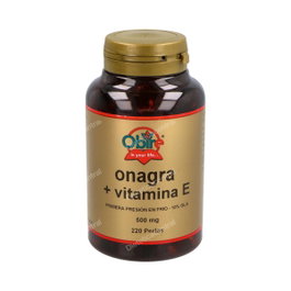 OBIRE Huile d'Onagre 500mg avec Vitamine E, 220 perles