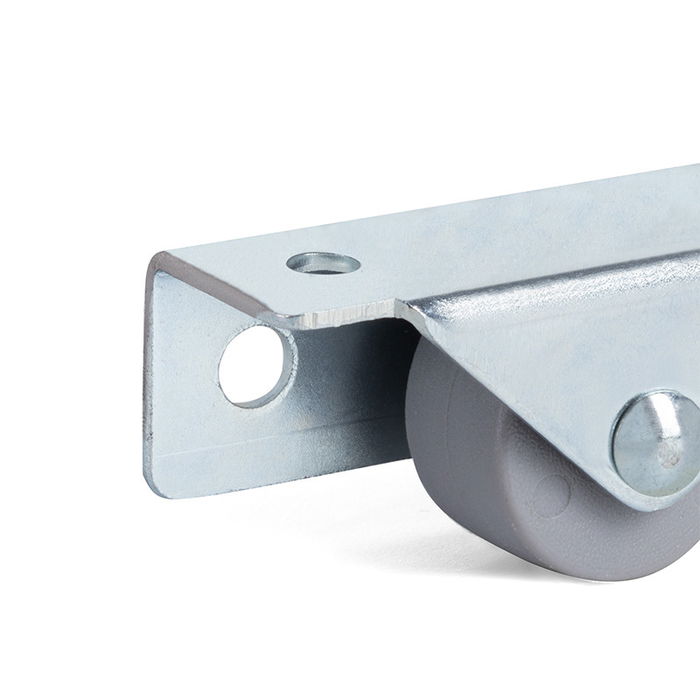 Q&Q Roue Fixe Noria Ø25 H28 Acier Zingué Caoutchouc Gris