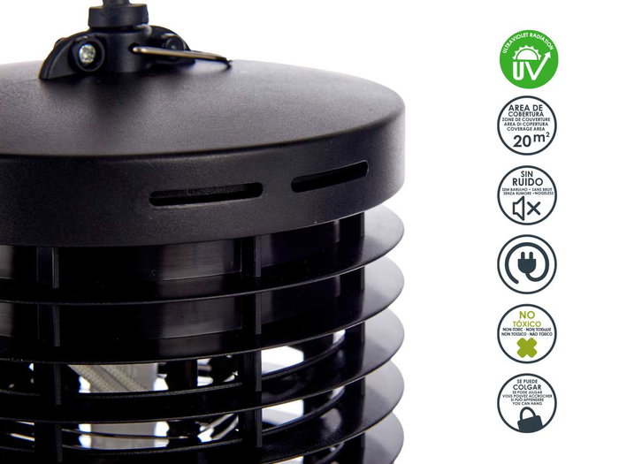 Ibergarden Lampe Anti-Moustiques 4W 13x23x13 cm Plastique ABS Noir 20 m² (Set de 6)