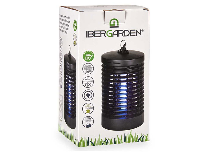 Ibergarden Lampe Anti-Moustiques 4W 13x23x13 cm Plastique ABS Noir 20 m² (Set de 6)