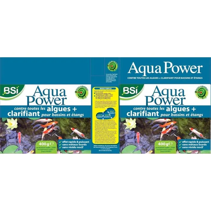 BSI Aqua Power Double Action 400 g Traitement Anti-Algues et Clarifiant pour Bassin et Étang BSI Aqua Power Double Action 400 g Traitement Anti-Algues et Clarifiant pour Bassin et Étang