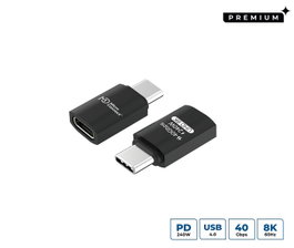 MicroConnect Adaptateur USB-C mâle-femelle Premium 240W 40Gbps USB4 Gen 3x2