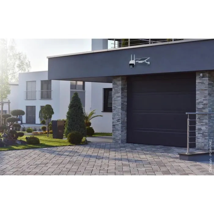 Chacon 2-IPCAM-DM02 - Pack de 2 caméras extérieures WiFi sur batterie avec panneau solaire - Compatible Google Home & Amazon Alexa