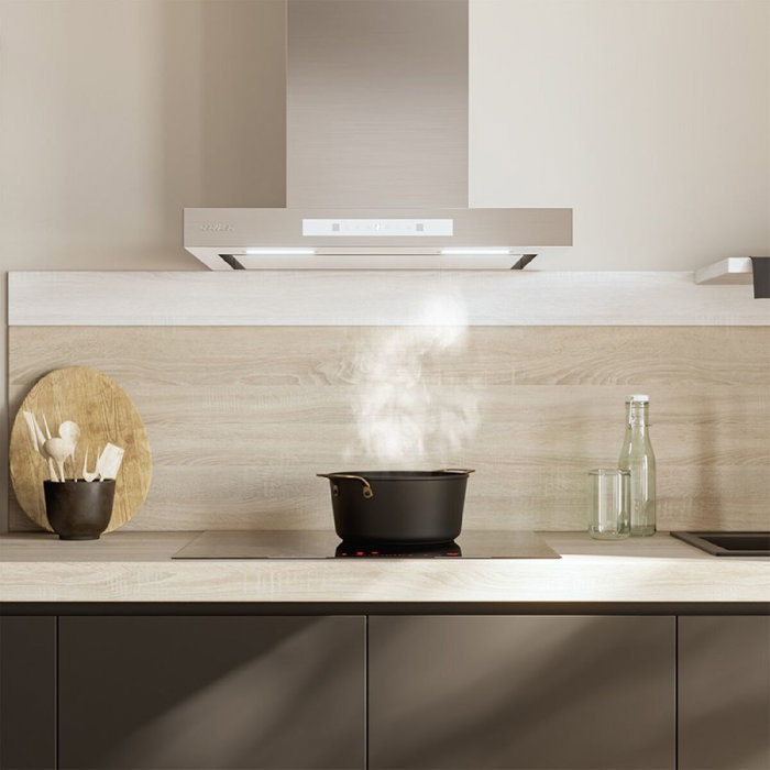 Cecotec Bolero Flux TT 608000 Slim Glass Hotte Conventionnelle 60 cm Blanche A++