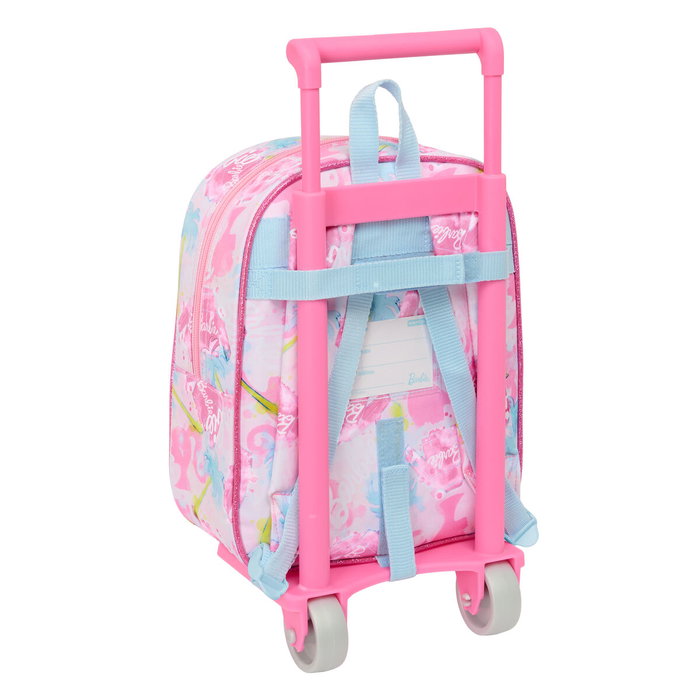 Cartable à roulettes Barbie Painterly Rose Bleu ciel 22 x 27 x 10 cm