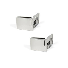Emuca Jeu de charnières centrales pour portes en verre, Zamak, Chromé brillant