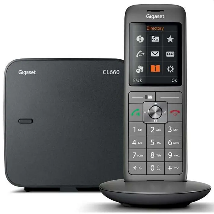 Gigaset CL 660 Duo Téléphone Fixe Sans Fil Anthracite - Écran Couleur 2.4" Rétroéclairé, Répertoire 400 Contacts, Interface USB