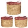 Home Deco Factory Jeu de 3 paniers tressés bicolores
