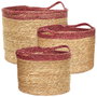 Home Deco Factory Jeu de 3 paniers tressés bicolores