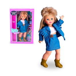 Nancy Colección Nac64000 - Poupée Punk avec Look Denim, Cheveux Crépés et Veste Oversize, Réédition Année 1989