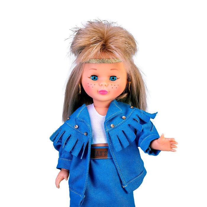 Nancy Colección Nac64000 - Poupée Punk avec Look Denim, Cheveux Crépés et Veste Oversize, Réédition Année 1989