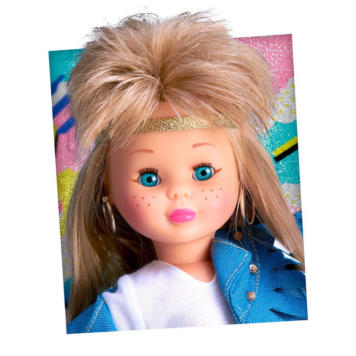 Nancy Colección Nac64000 - Poupée Punk avec Look Denim, Cheveux Crépés et Veste Oversize, Réédition Année 1989