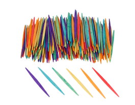 Innspiro Bâtonnets plats en bois de 65mm, mix couleurs, 250 unités