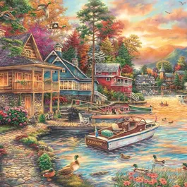 Puzzle Schmidt 1000 Pièces - Chuck Pinson - Paysage en Or du Soir - Multicolore - Pour Adultes et Adolescents à partir de 12 Ans