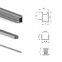 Emuca Kit de quincaillerie pour armoire à 2 portes coulissantes avec fermeture souple Placard 74, Modèle de poignée Sharp, épaisseur 19mm, panneaux non inclus, Anodisé mat