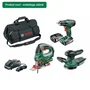 Bosch Pack 3 outils sans fil 18V - Perceuse, scie sauteuse et ponceuse excentrique