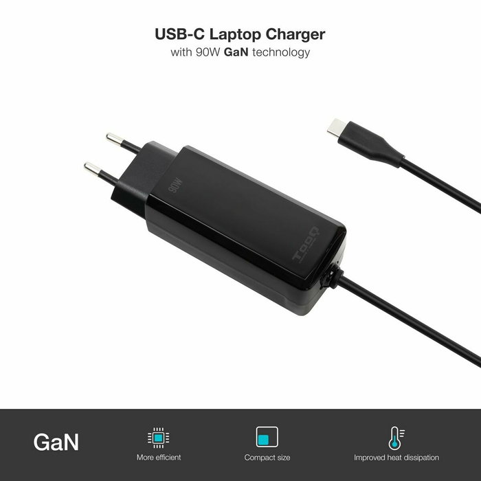 Chargeur d'ordinateur portable TooQ TQLC-USBCGAN90PD-C 90 W