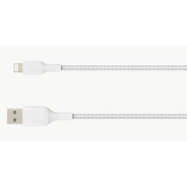 Belkin CAA002BT1MWH Cable Lightning USB-A Boost Charge Tressé 1m Blanc