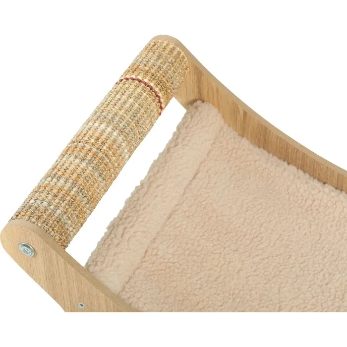Zolux Boréal Chaise longue hamac pour chat avec griffoir sisal intégré - Accessoire repos 2 en 1 en MDF FSC, Beige (L58 x P30 x H25 cm) Zolux Boréal Chaise longue hamac pour chat avec griffoir sisal intégré - Accessoire repos 2 en 1 en MDF FSC, Beige (L58 x P30 x H25 cm)