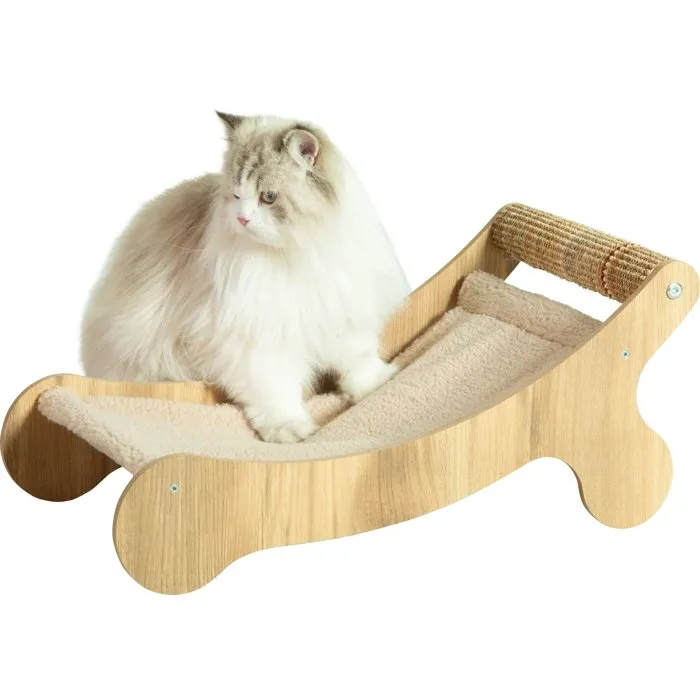 Zolux Boréal Chaise longue hamac pour chat avec griffoir sisal intégré - Accessoire repos 2 en 1 en MDF FSC, Beige (L58 x P30 x H25 cm) Zolux Boréal Chaise longue hamac pour chat avec griffoir sisal intégré - Accessoire repos 2 en 1 en MDF FSC, Beige (L58 x P30 x H25 cm)