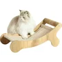 Zolux Boréal Chaise longue hamac pour chat avec griffoir sisal intégré - Accessoire repos 2 en 1 en MDF FSC, Beige (L58 x P30 x H25 cm)