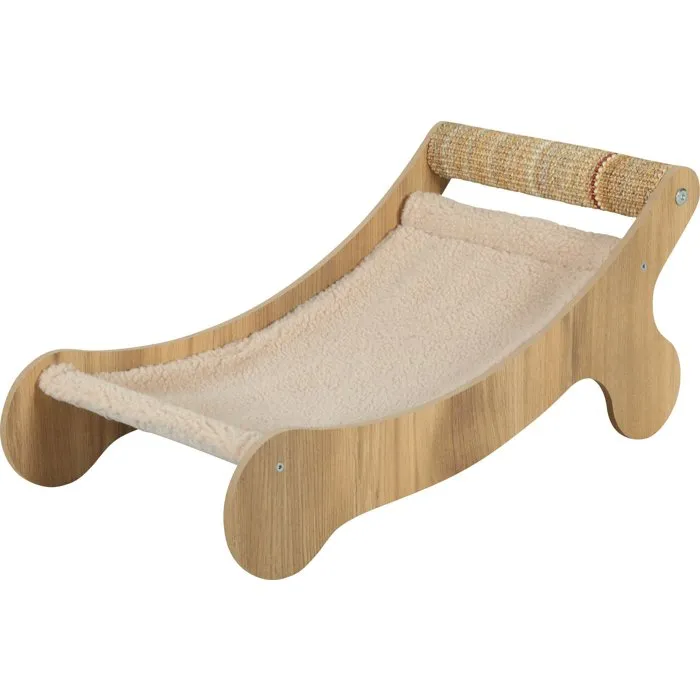 Zolux Boréal Chaise longue hamac pour chat avec griffoir sisal intégré - Accessoire repos 2 en 1 en MDF FSC, Beige (L58 x P30 x H25 cm) Zolux Boréal Chaise longue hamac pour chat avec griffoir sisal intégré - Accessoire repos 2 en 1 en MDF FSC, Beige (L58 x P30 x H25 cm)