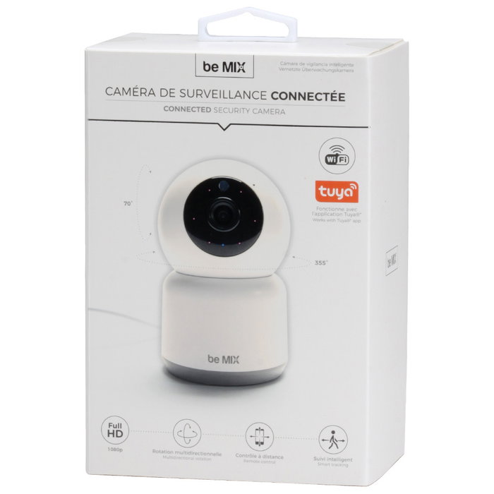 Be Mix Caméra de surveillance Full HD 1080p avec rotation 355°