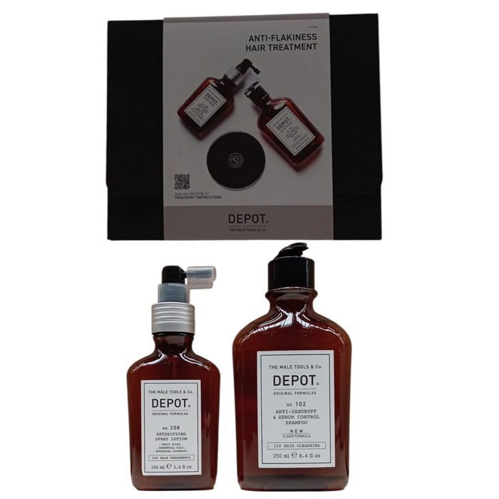 Depot Kit C pour hommes : Shampoing Complexe Botanique anti-pellicules et contrôle du sébum 250 ml + Lotion capillaire sans rinçage pour détoxification du cuir chevelu 100 ml Depot Kit C pour hommes : Shampoing Complexe Botanique anti-pellicules et contrôle du sébum 250 ml + Lotion capillaire sans rinçage pour détoxification du cuir chevelu 100 ml