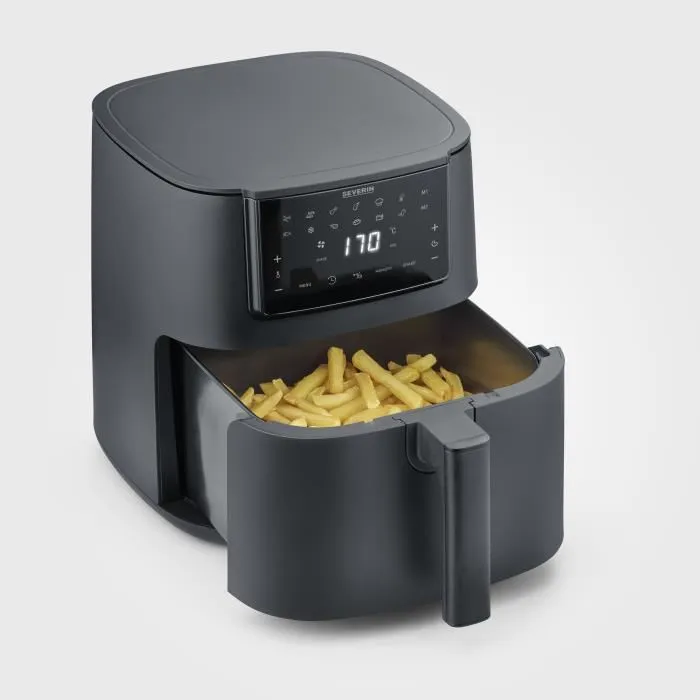 Severin FR2462 Friteuse sans huile Airfryer 7L - 1700W - 11 Programmes automatiques - Cuisson saine et croustillante - Interface tactile - Éléments lavables au lave-vaisselle