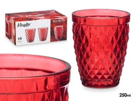 VIVALTO VASO DIAMANTE ROJO 250 ML