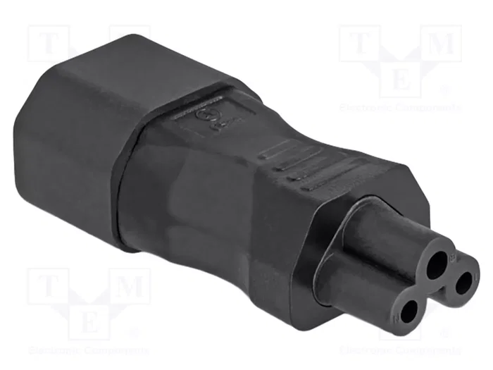 DELOCK Adaptateur IEC C14 mâle vers IEC C5 femelle, droit, noir DELOCK Adaptateur IEC C14 mâle vers IEC C5 femelle, droit, noir