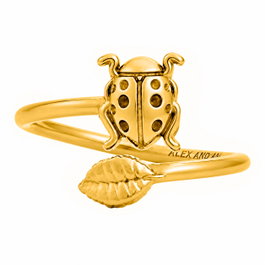 Alex And Ani Bague Plaquée Mariquita Dorée Taille 55