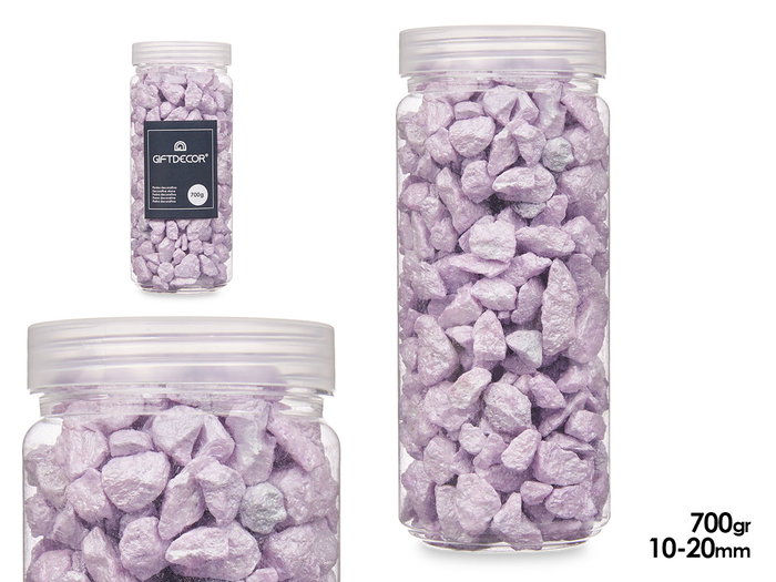 GIFTDECOR Bote Piedra 10-20 mm Métallisée Lila 700g GIFTDECOR Bote Piedra 10-20 mm Métallisée Lila 700g
