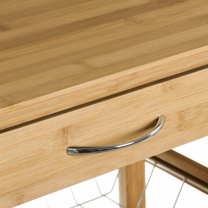 Chariot à légumes Naturel Métal Bambou 60 x 36 x 80 cm Chariot à légumes Naturel Métal Bambou 60 x 36 x 80 cm