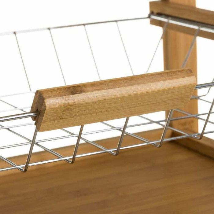 Chariot à légumes Naturel Métal Bambou 60 x 36 x 80 cm Chariot à légumes Naturel Métal Bambou 60 x 36 x 80 cm