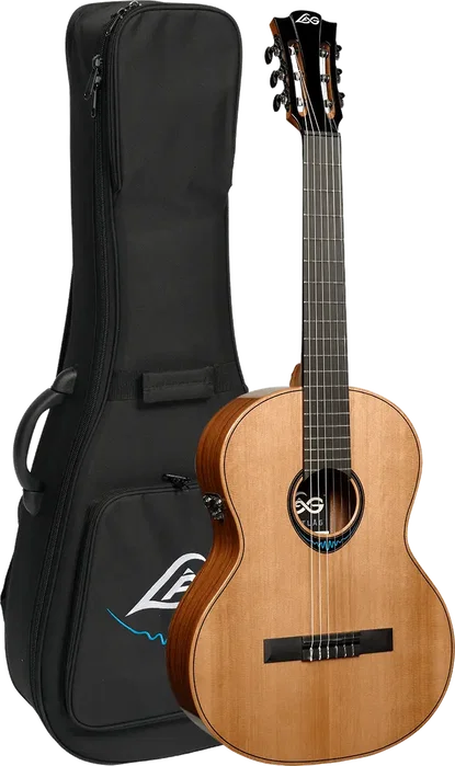 LAG Guitare Classique Nylon Blue Wave 2 - Électroacoustique, Table Cèdre Massif, Fond Palissandre, 4/4