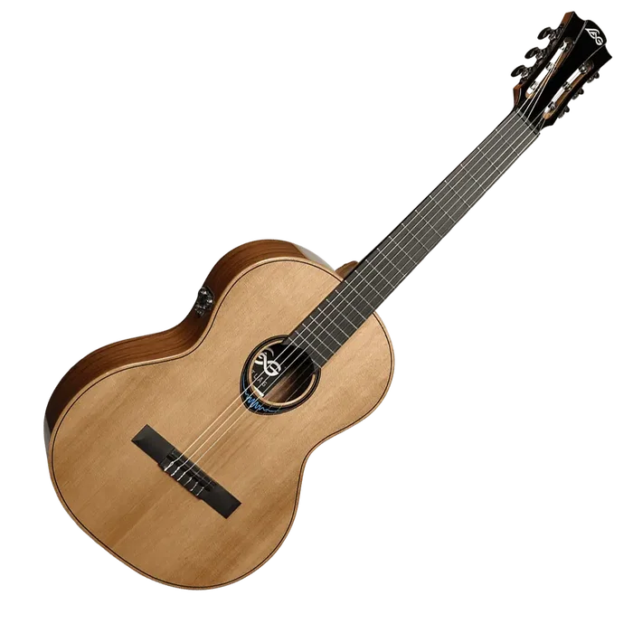 LAG Guitare Classique Nylon Blue Wave 2 - Électroacoustique, Table Cèdre Massif, Fond Palissandre, 4/4