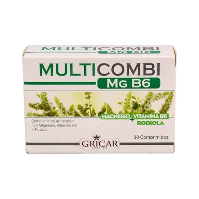 GRICAR Multicombi Magnésium B6 30 Comprimés Complément Alimentaire Fatigue Système Nerveux GRICAR Multicombi Magnésium B6 30 Comprimés Complément Alimentaire Fatigue Système Nerveux
