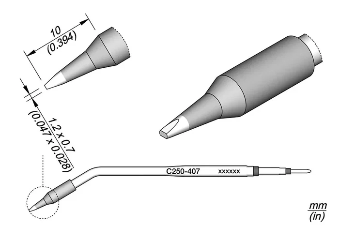 JBC TOOLS Pointe tournevis 1,2x0,7mm longue durée