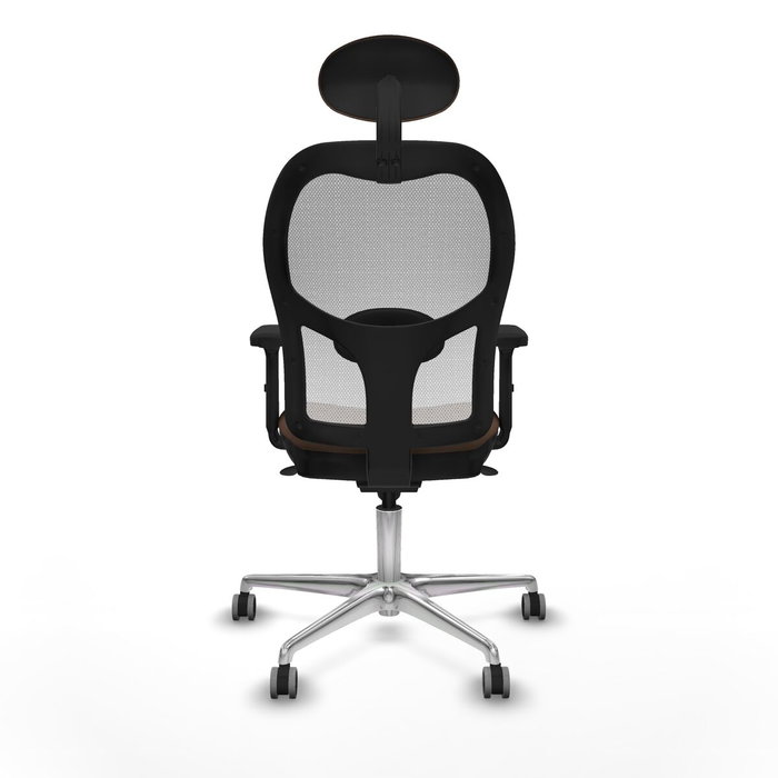 Piqueras y Crespo 2D086G1 Chaise de Bureau avec Appui-tête Blanc Brun foncé