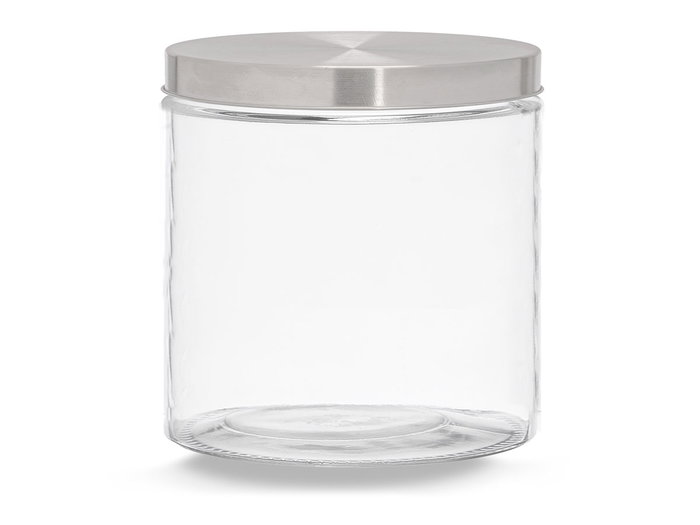 Vivalto Pot en Verre avec Couvercle Acier 850ml 11x12x11cm Transparent (Set de 24)